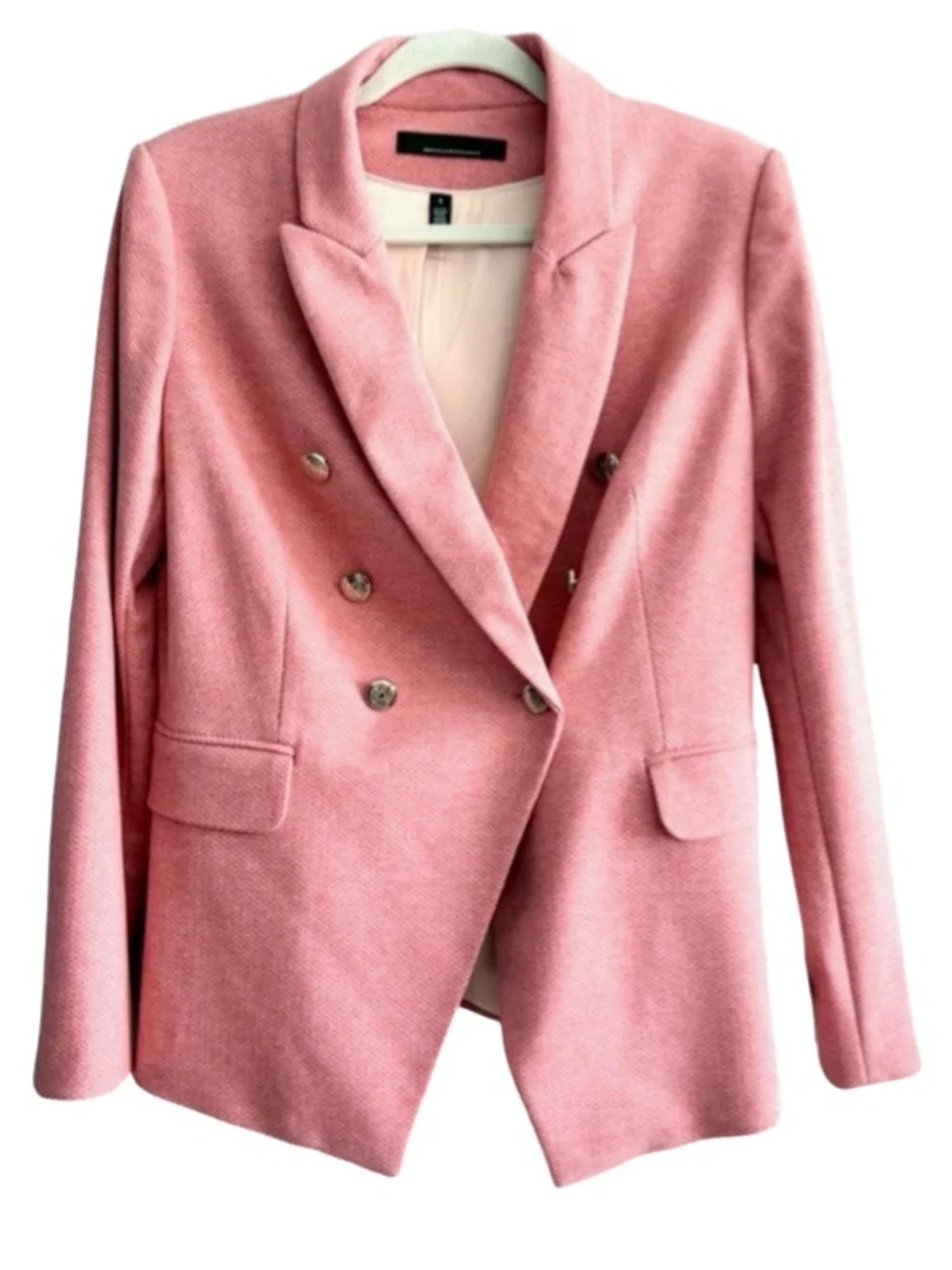 WHBM Studio Blazer Herringbone Jacket Faded Rose Size 8